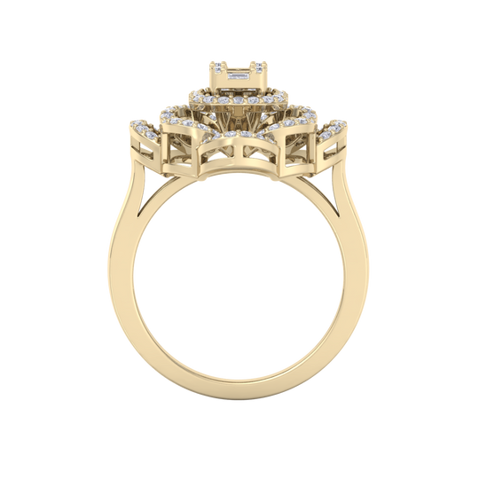 Diamond ring in yellow gold with white diamonds of 0.53 ct in weight