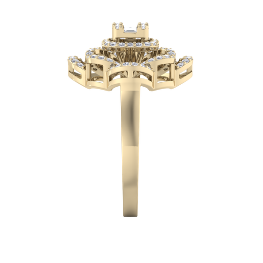 Diamond ring in yellow gold with white diamonds of 0.53 ct in weight