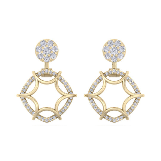 Elegant earrings in white gold with white diamonds of 0.68 ct in weight - HER DIAMONDS®