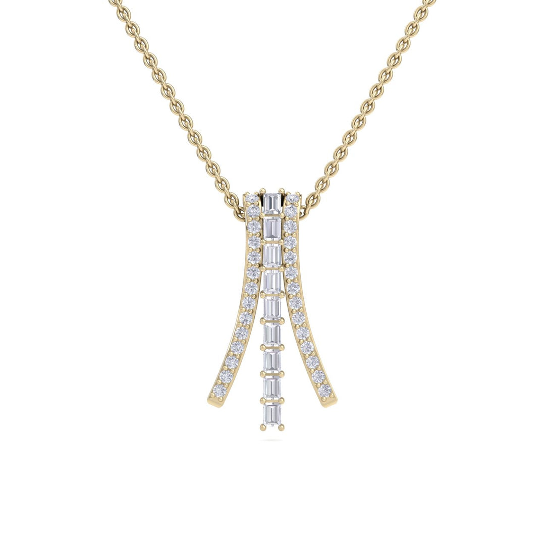 Necklace in yellow gold with white diamonds of 0.56 ct in weight - HER DIAMONDS®