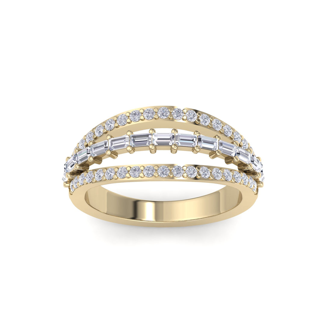 Ring in yellow gold with white diamonds of 0.98 ct in weight