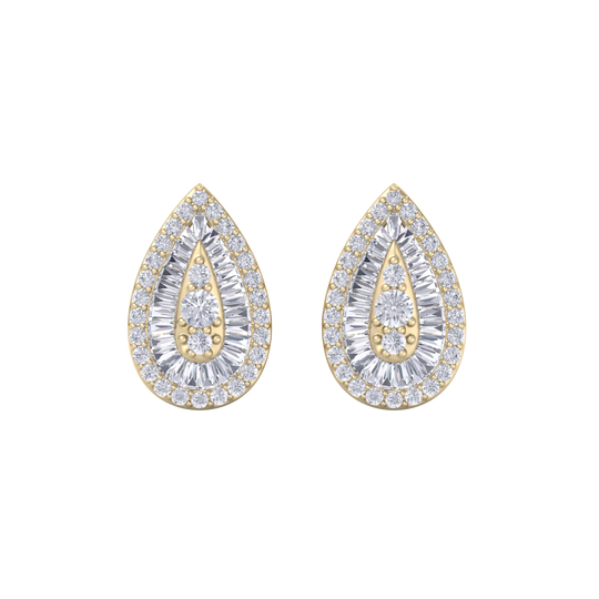 Pear shaped earrings in white gold with white diamonds of 0.79 ct in weight