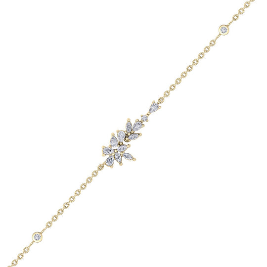 Flower shape bracelet in rose gold with white diamonds of 0.67 ct in weight - HER DIAMONDS®