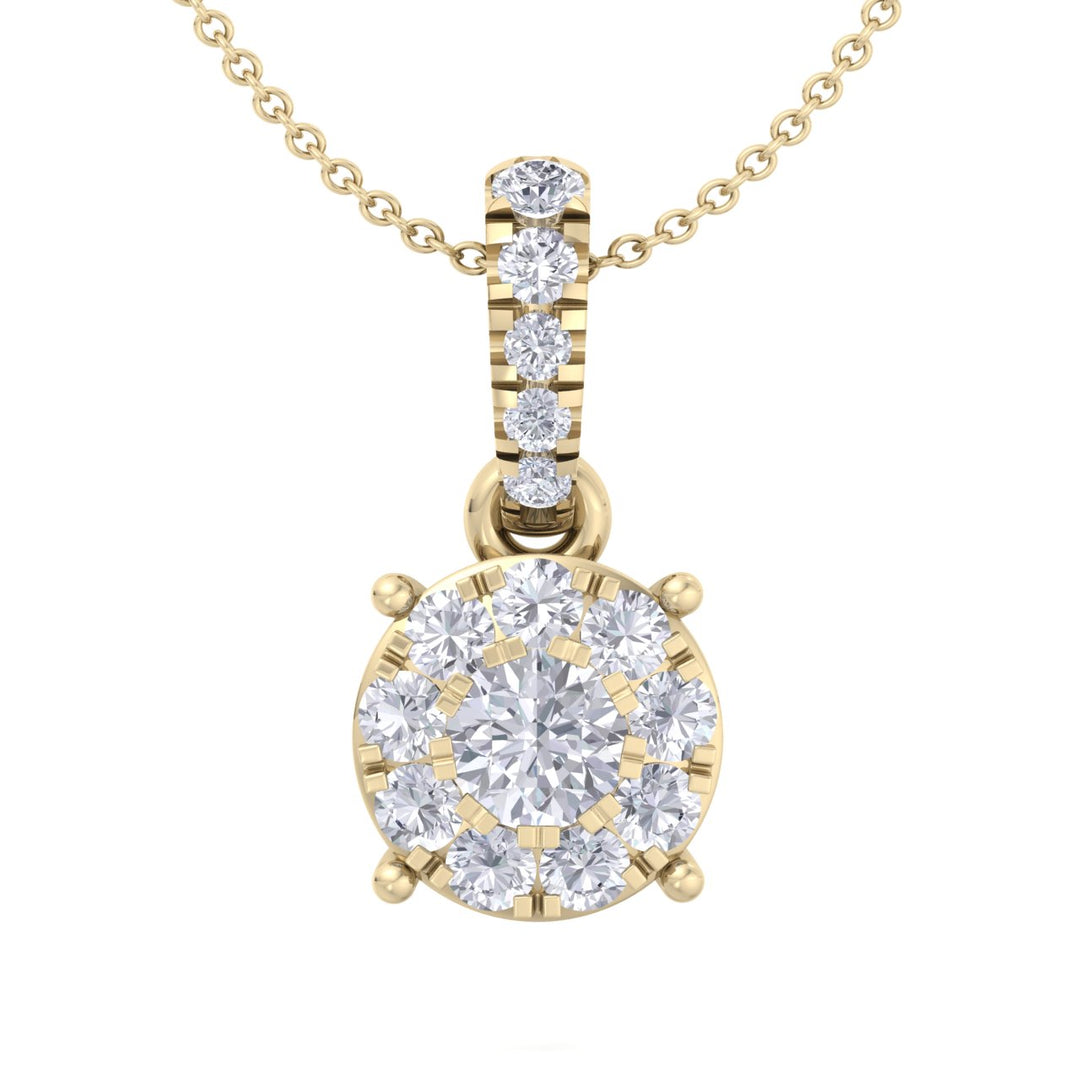 Classic pendant in yellow gold with white diamonds of 0.29 ct in weight - HER DIAMONDS®