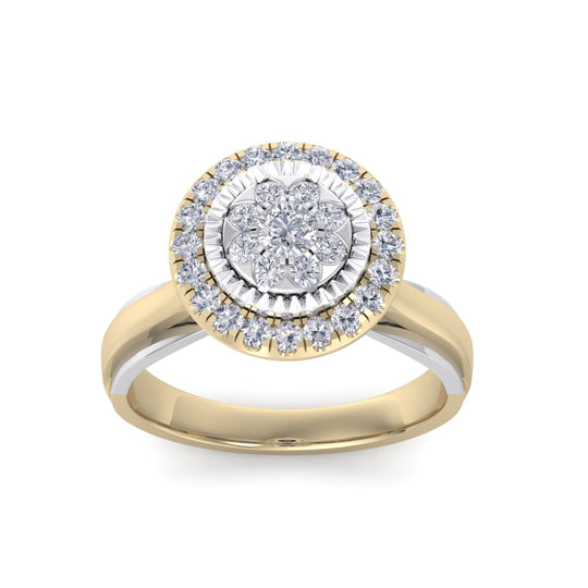 Two-tone ring in rose gold with white diamonds of 0.39 ct in weight