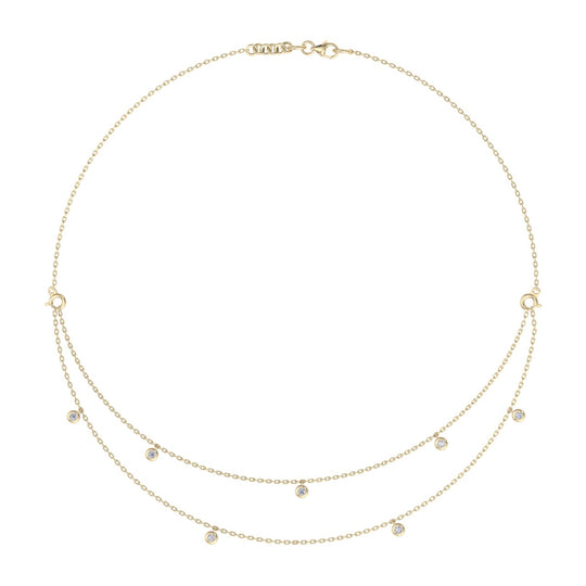 Combination necklace in rose gold with with diamonds of 0.26 ct in weight - HER DIAMONDS®
