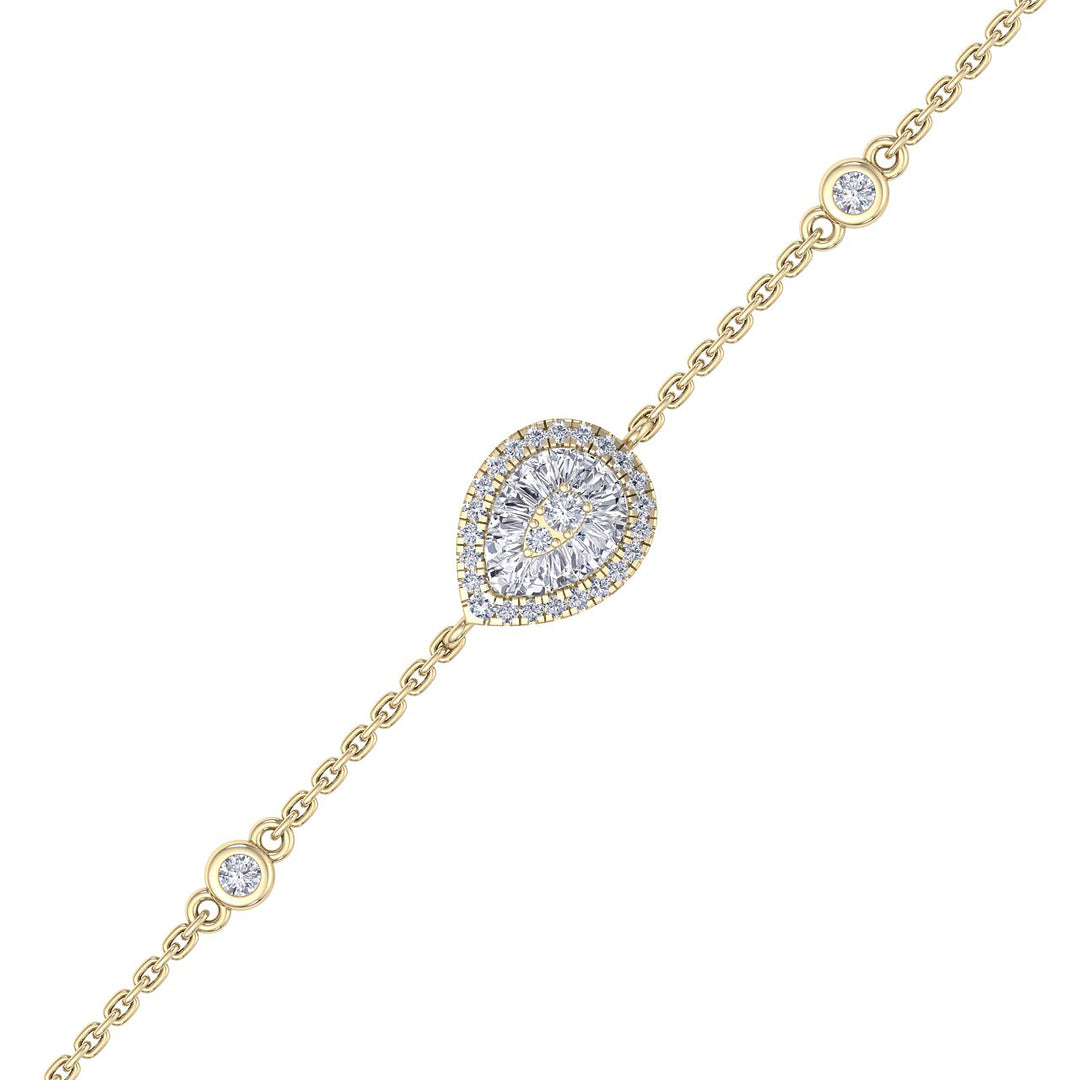 Pear shaped bracelet in rose gold with white diamonds of 0.29 ct in weight - HER DIAMONDS®