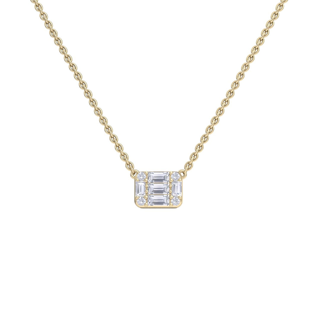 Baguette necklace in white gold with white diamonds of 0.57 ct in weight