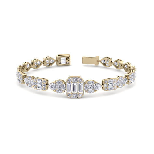 Luxury bracelet in yellow gold with white diamonds of 12.71 ct in weight - HER DIAMONDS®