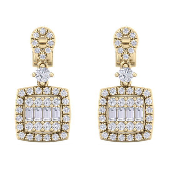 Drop earrings in rose gold with white diamonds of 0.71 ct in weight