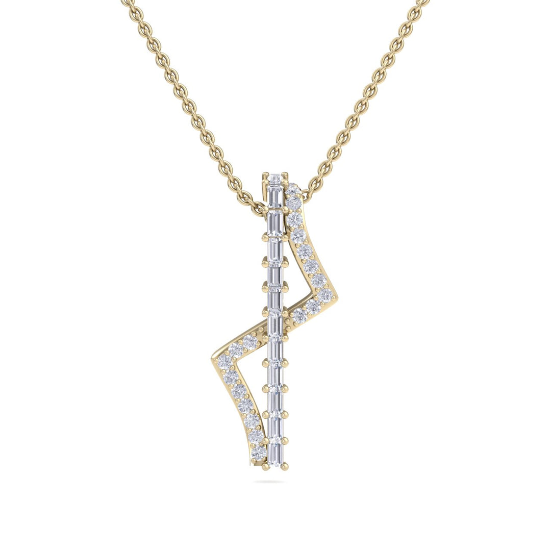 Lightning necklace in rose gold with white diamonds of 0.60 ct in weight - HER DIAMONDS®