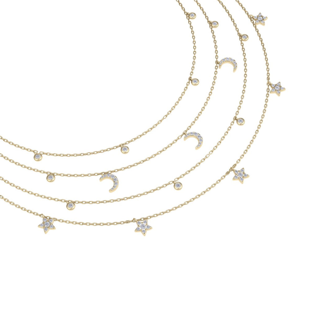 Night sky necklace in white gold with white diamonds of 0.81 ct in weight - HER DIAMONDS®