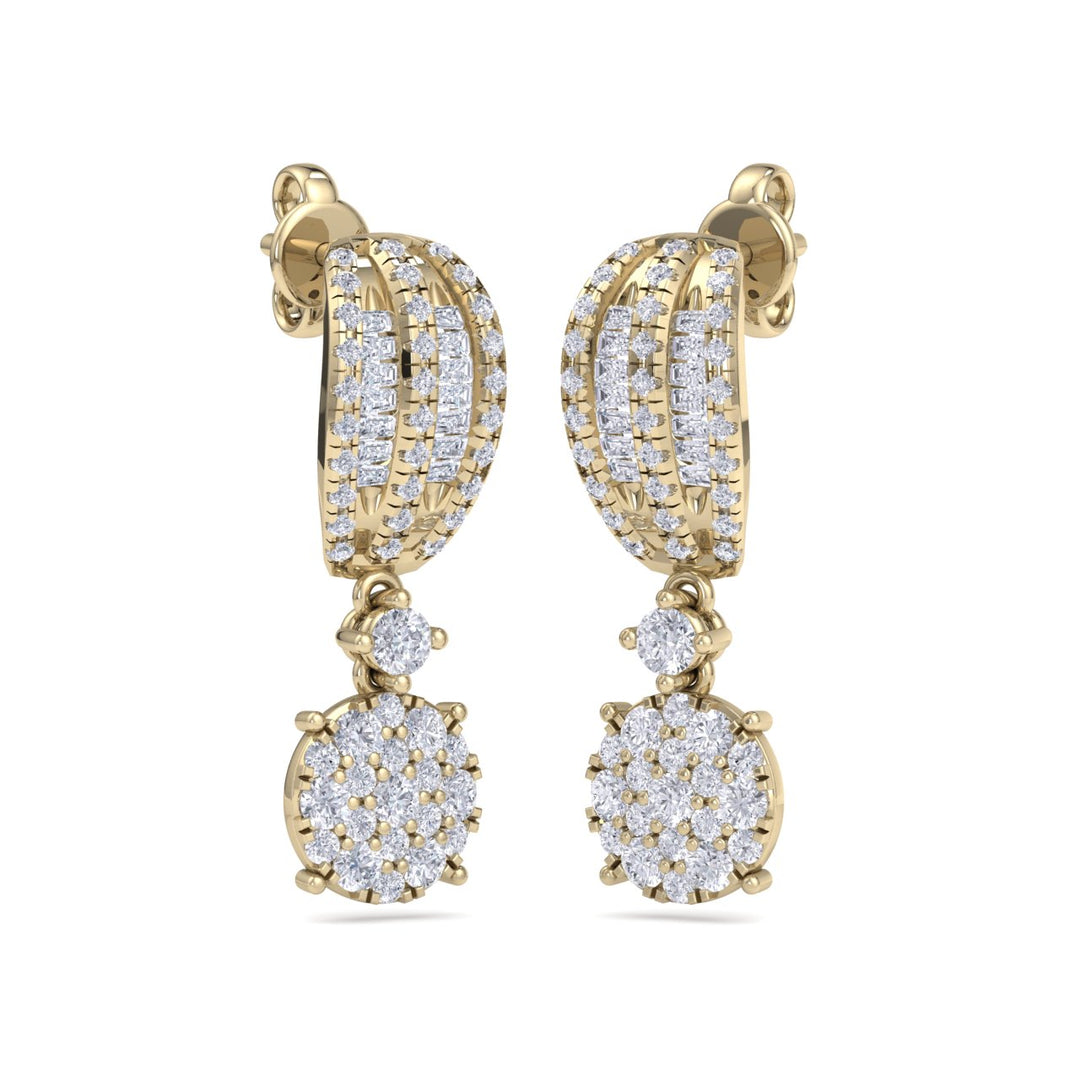 Drop earrings in white gold with white diamonds of 1.66 ct in weight - HER DIAMONDS®