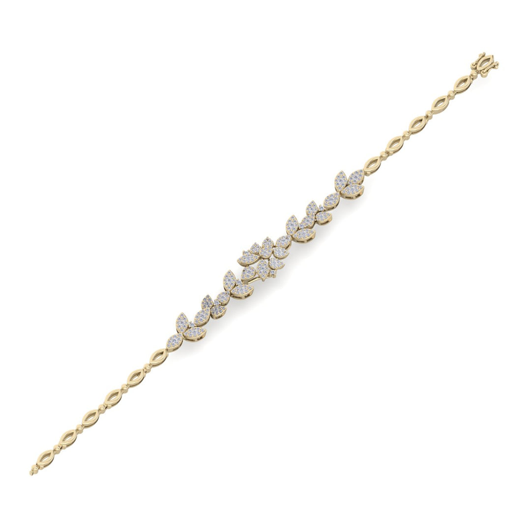"The Garden" bracelet in yellow gold with white diamonds of 1.60 ct in weight - HER DIAMONDS®