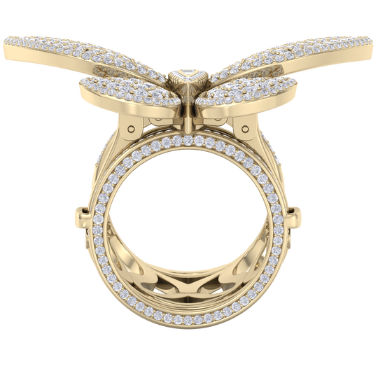 Enchanted butterfly ring in white gold with white diamonds of 2.79 ct in weight