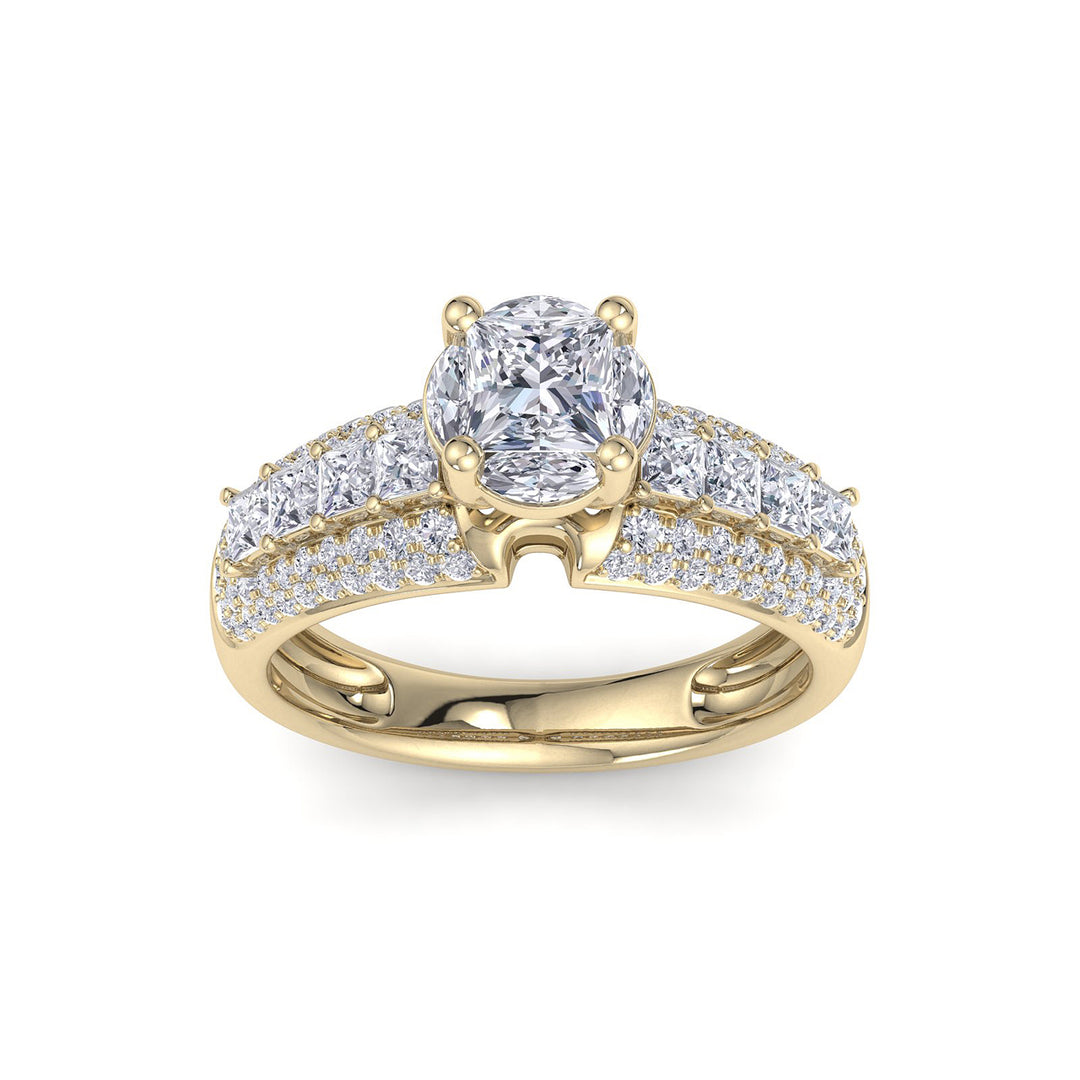 Illusion ring in rose gold with white diamonds of 1.72 ct in weight