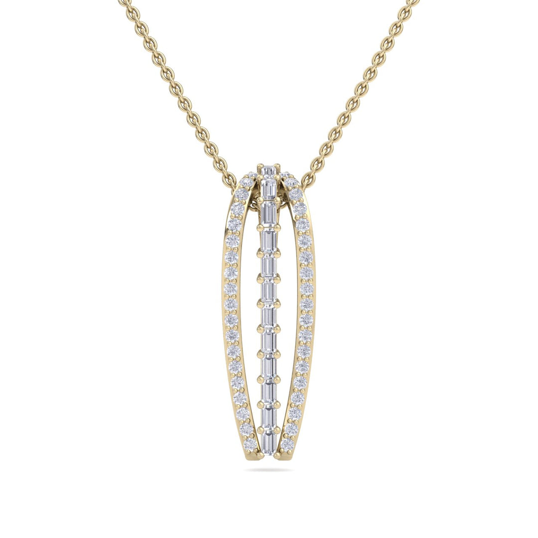 Necklace in yellow gold with white diamonds of 0.80 ct in weight - HER DIAMONDS®