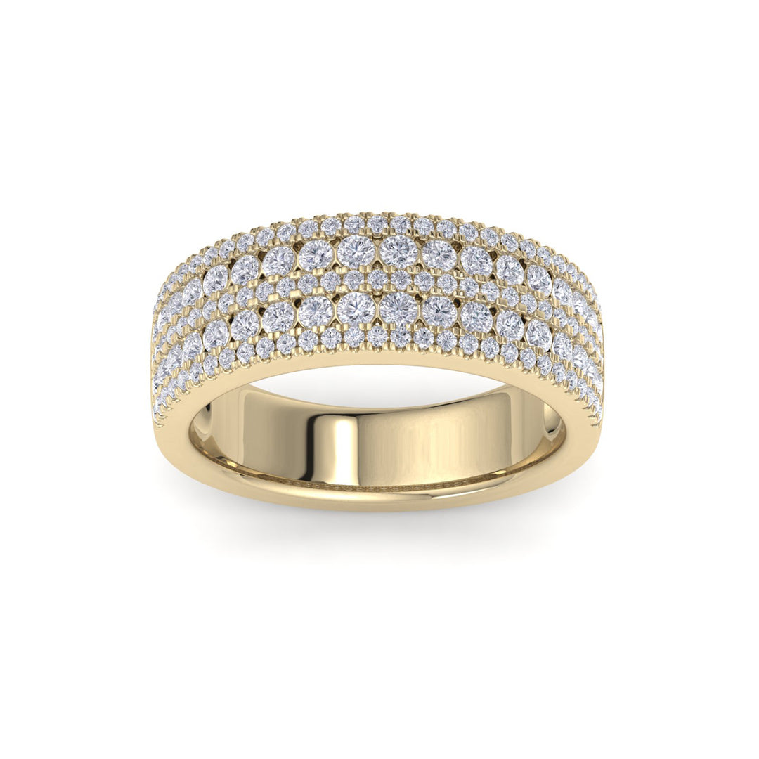 Multi-row ring in white gold with white diamonds of 1.03 ct in weight