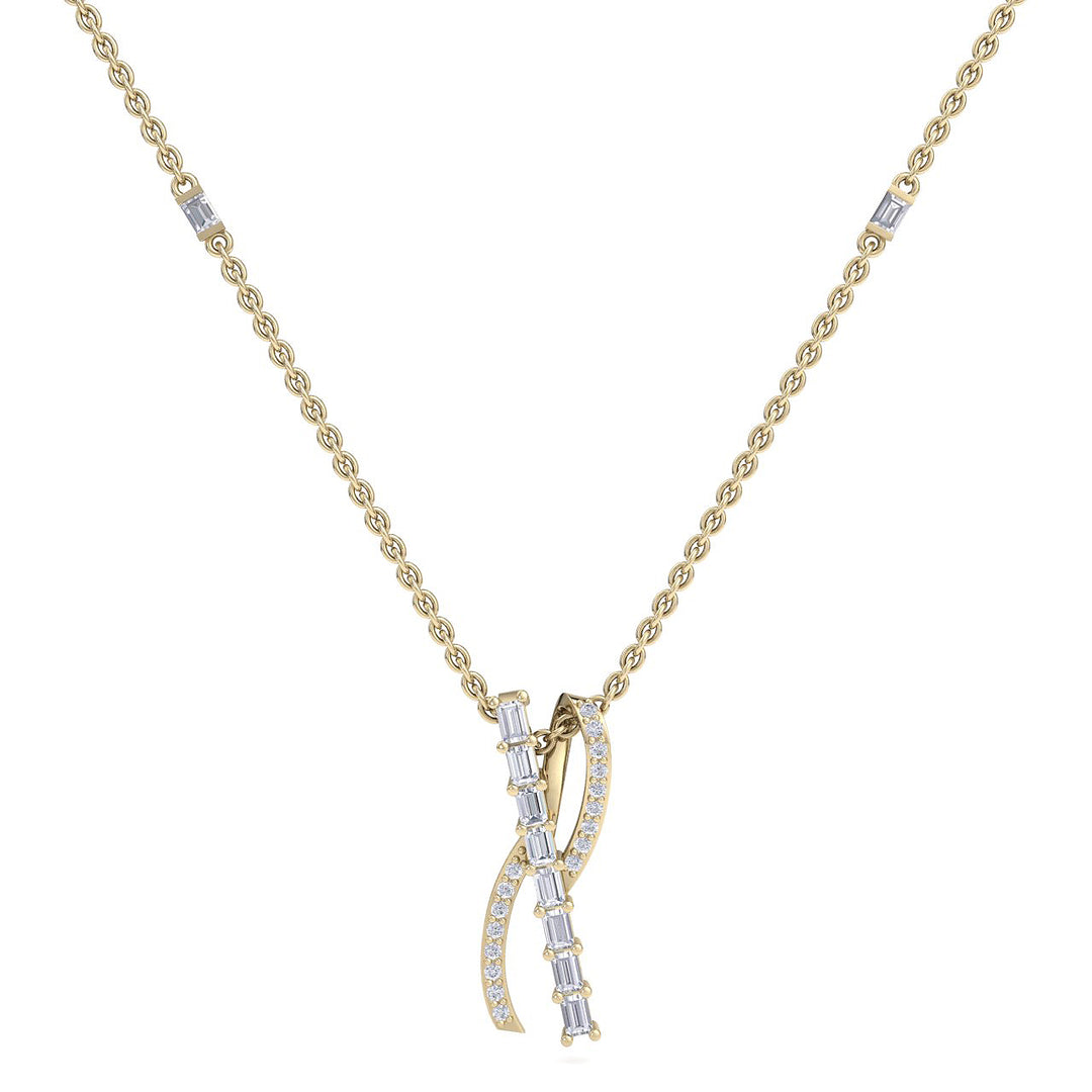 Necklace in yellow gold with white diamonds of 0.32 ct in weight - HER DIAMONDS®