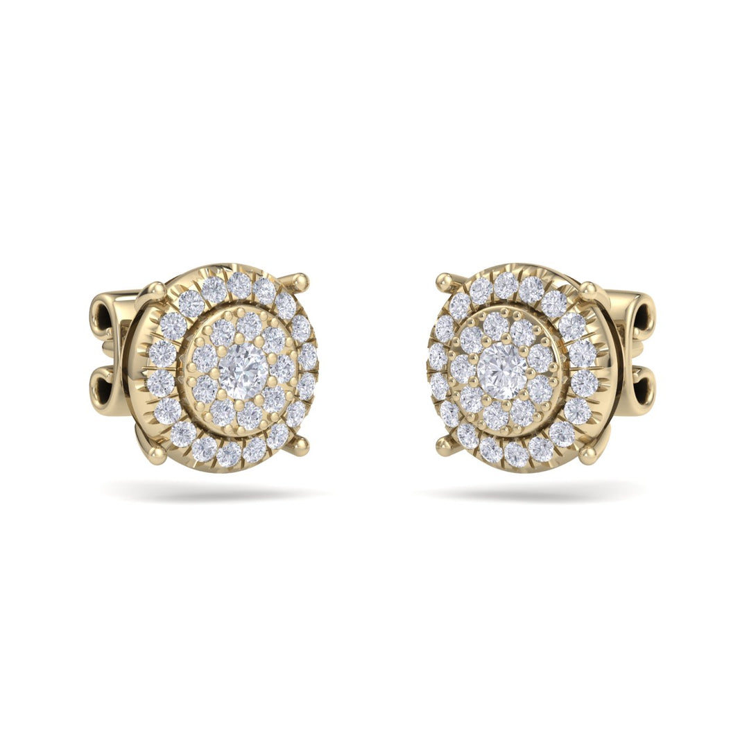 Stud earrings in rose gold with white diamonds of 0.45 ct in weight - HER DIAMONDS®