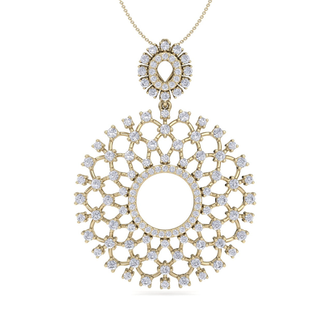 Monogram pendant necklace in yellow gold with white diamonds of 2.27 ct in weight - HER DIAMONDS®