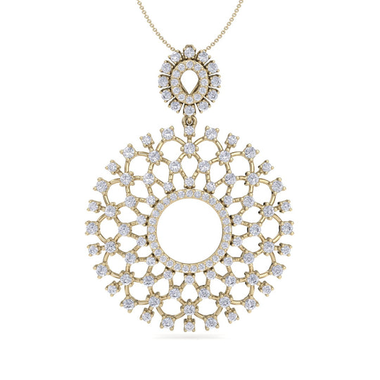 Monogram pendant necklace in yellow gold with white diamonds of 2.27 ct in weight - HER DIAMONDS®