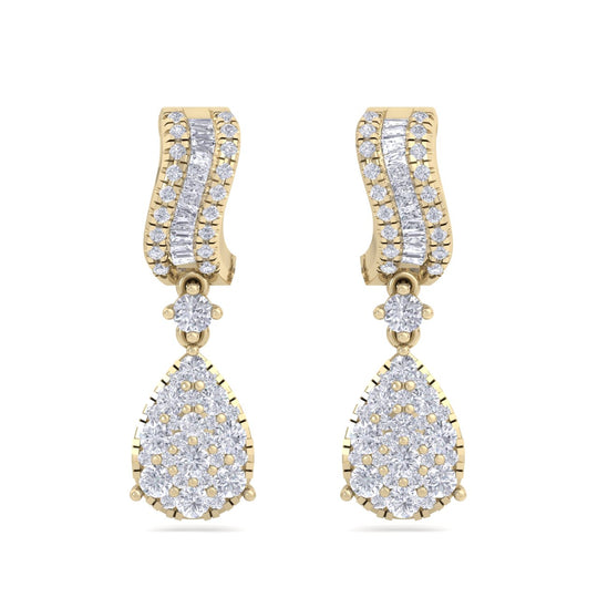 Pear drop earrings in white gold with white diamonds of 1.43 ct in weight - HER DIAMONDS®