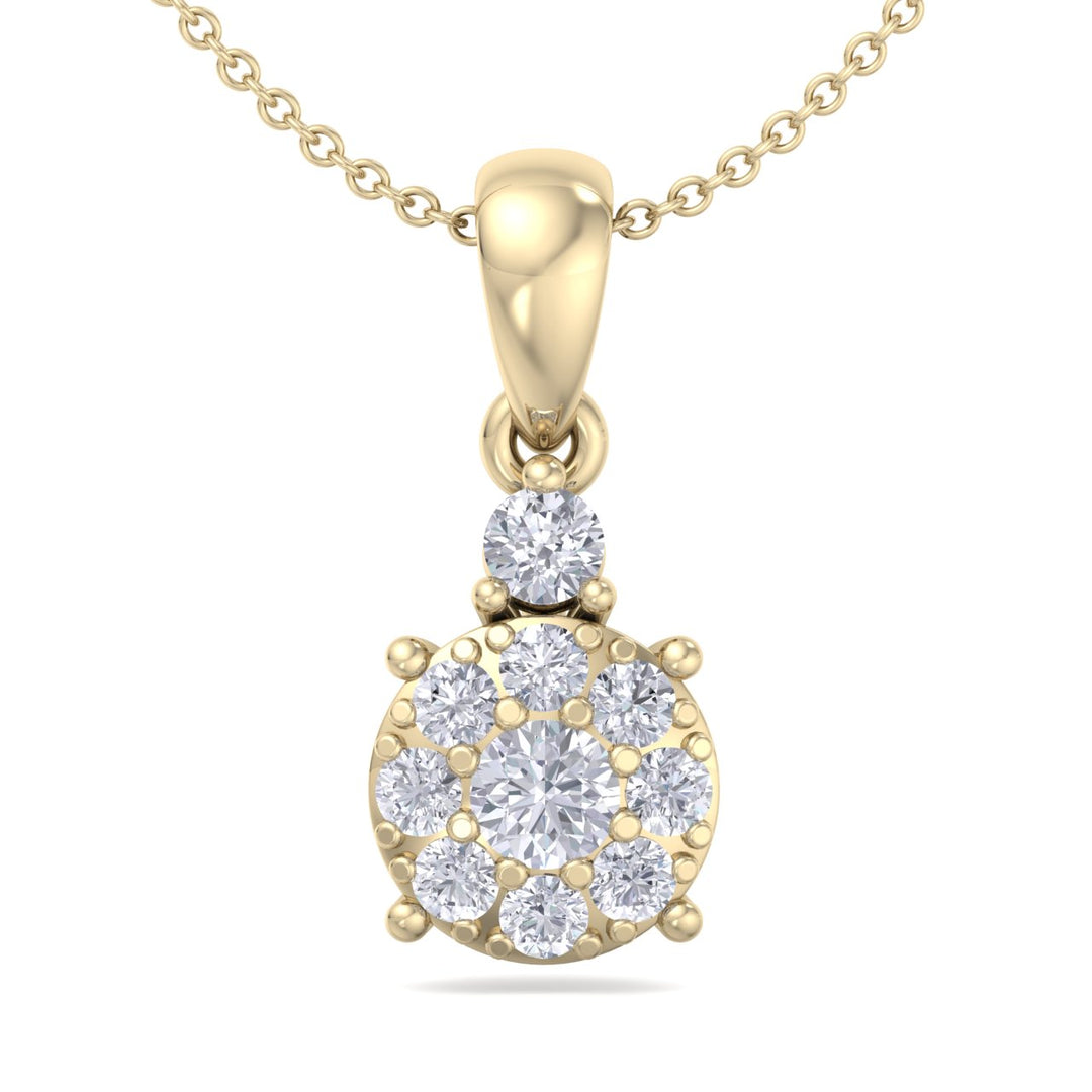 Elegant round pendant in white gold with white diamonds of 0.25 ct in weight - HER DIAMONDS®