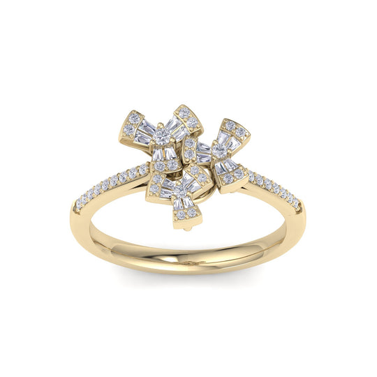 Ring in yellow gold with white diamonds of 0.34 ct in weight