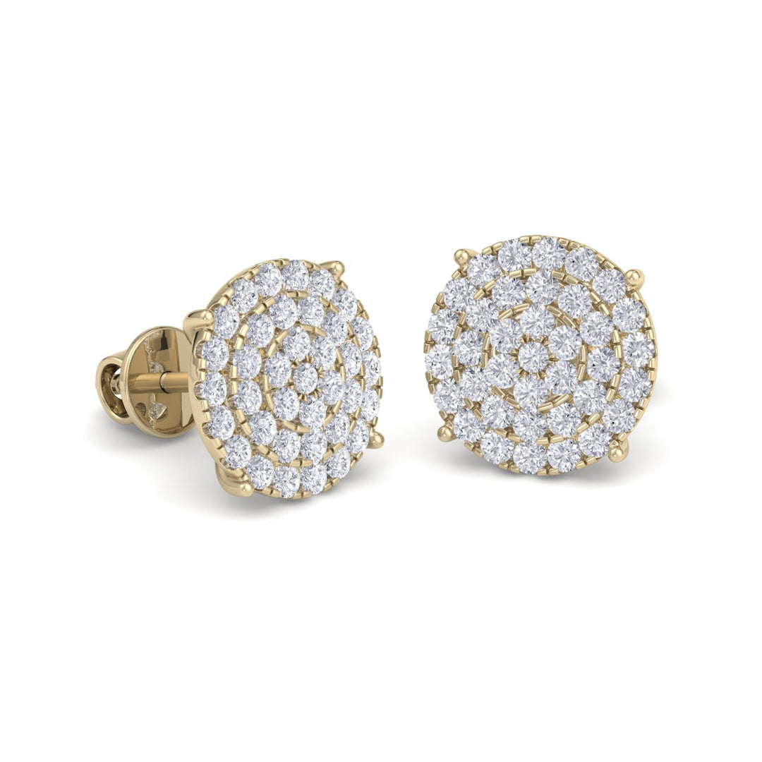 Round diamond stud earring in white gold with round white diamonds of 1.11 ct in weight - HER DIAMONDS®