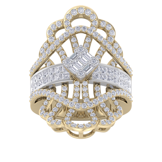 Statement ring in white gold with white diamonds of 2.29 ct in weight