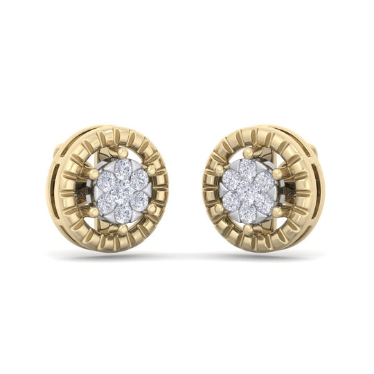 Classic round stud earrings in rose gold with white diamonds of 0.48 ct in weight - HER DIAMONDS®