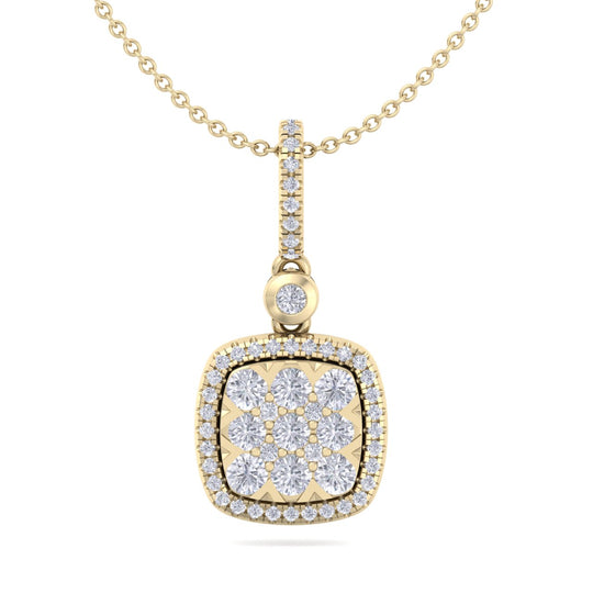 Square pendant in rose gold with white diamond of 0.58 ct in weight - HER DIAMONDS®