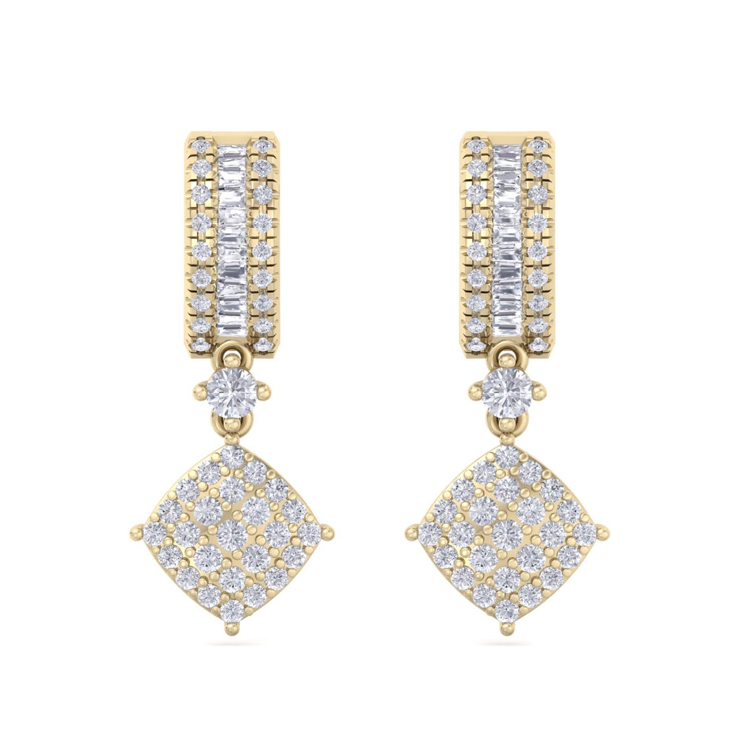Drop earrings in white gold with white diamonds of 0.77 ct in weight - HER DIAMONDS®