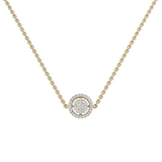 Circle necklace in rose gold with white diamonds of 0.33 ct in weight - HER DIAMONDS®
