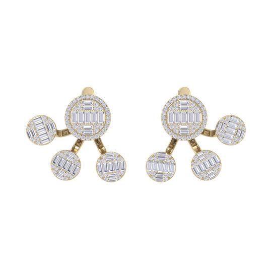 Duo earrings in rose gold with white diamonds of 2.23 ct in weight