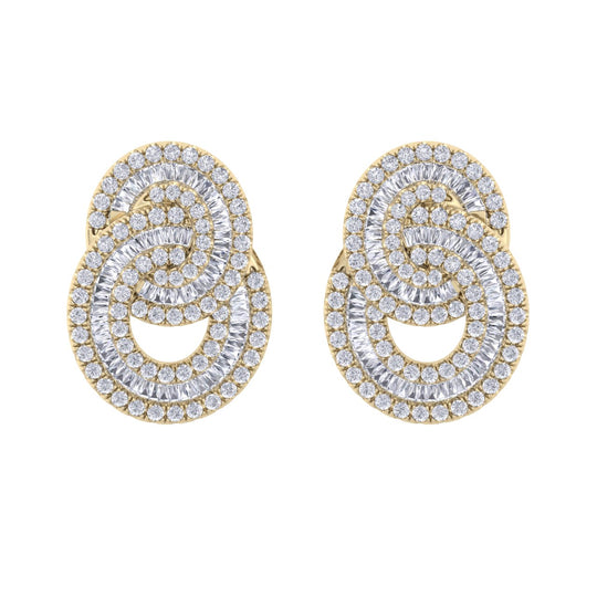 Glam earrings in rose gold with white diamonds of 3.24 ct in weight - HER DIAMONDS®