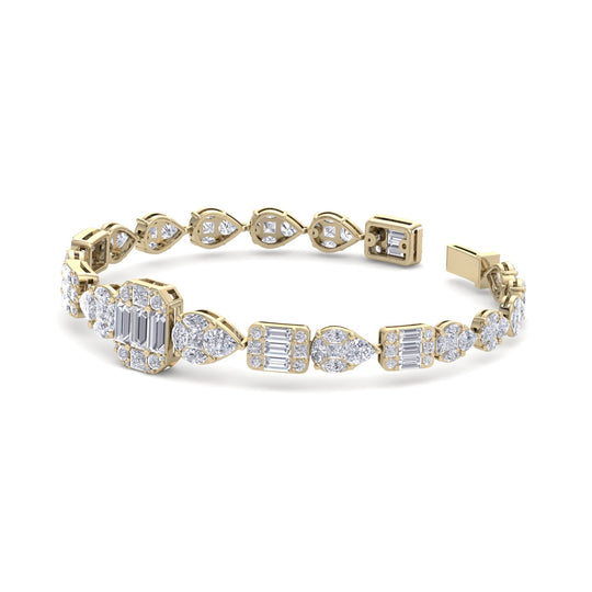 Luxury bracelet in yellow gold with white diamonds of 12.71 ct in weight - HER DIAMONDS®