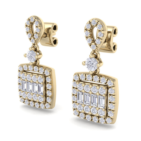 Drop earrings in white gold with white diamonds of 0.71 ct in weight