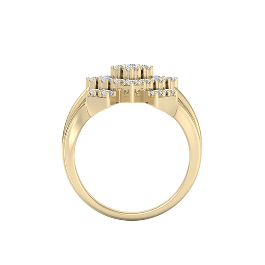 Elegant ring in yellow gold with white diamonds of 0.48 ct in weight