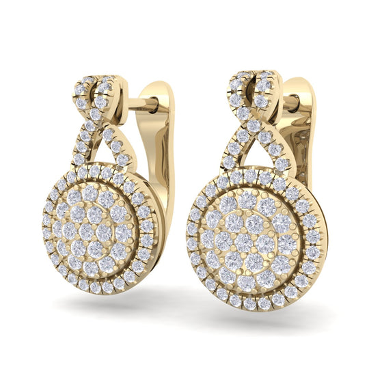Round earrings in rose gold with white diamonds of 0.51 ct in weight - HER DIAMONDS®