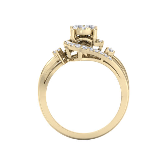 Engagement ring in yellow gold with white diamonds of 0.26 ct in weight