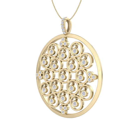 Monogram pendant necklace in yellow gold with white diamonds of 1.59 ct in weight - HER DIAMONDS®