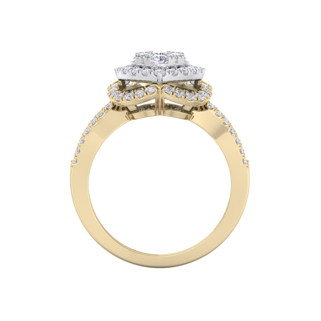 Diamond ring in rose gold with white diamonds of 0.97 ct in weight