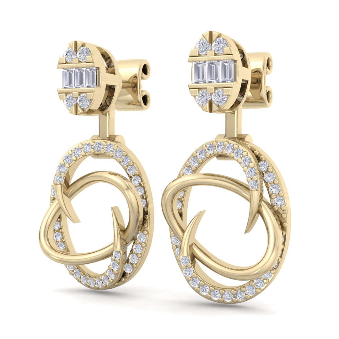 Elegant earrings in rose gold with white diamonds of 0.70 ct in weight - HER DIAMONDS®