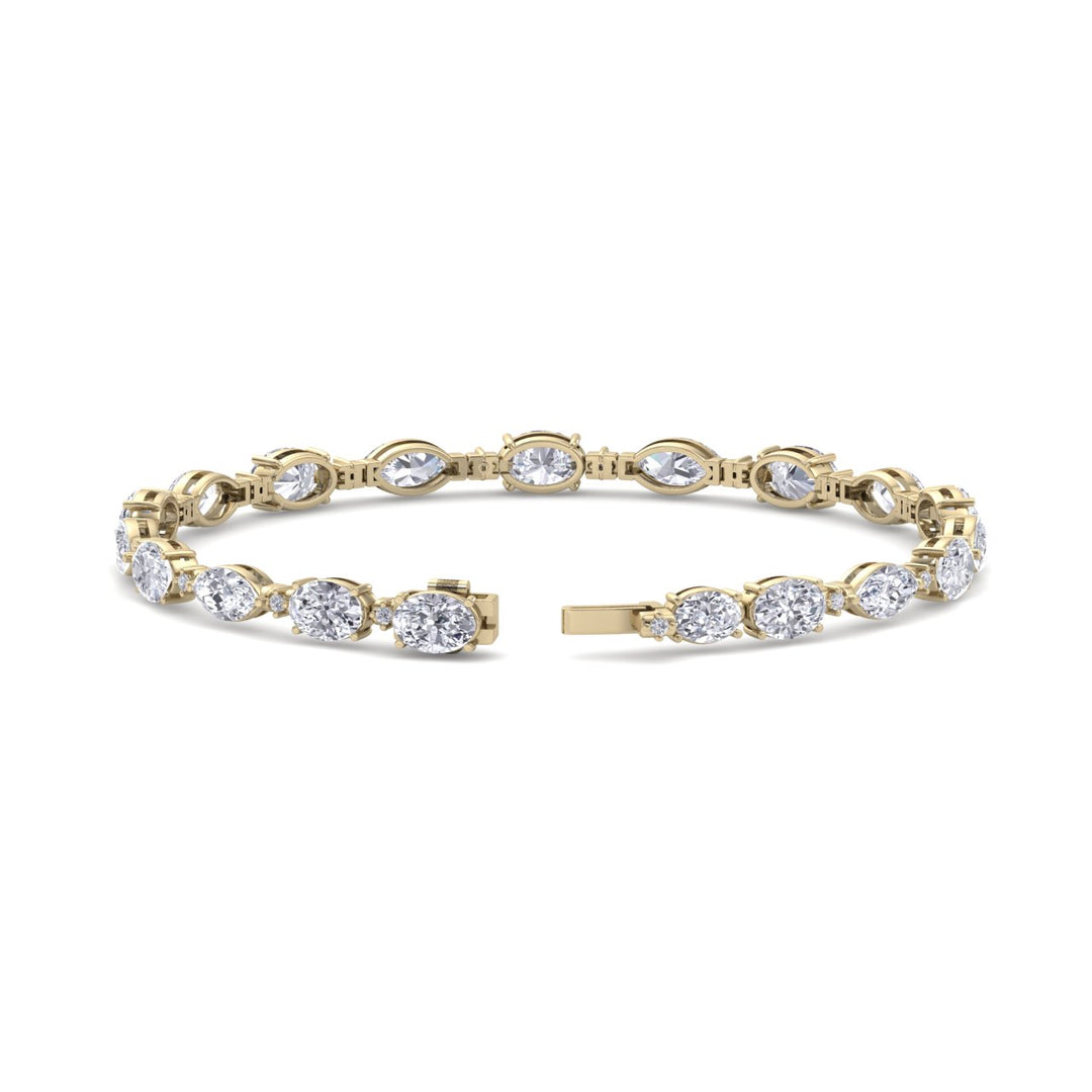 Marquise bracelet in rose gold with white diamonds of 8.69 ct in weight - HER DIAMONDS®