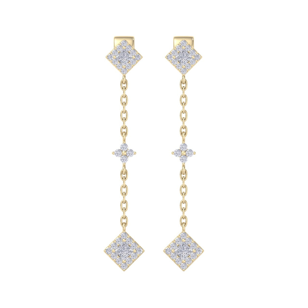 Drop earrings in white gold with white diamonds of 0.53 ct in weight