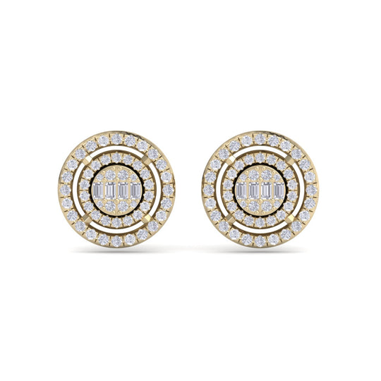 Round stud earrings in rose gold with white diamonds of 0.57 ct in weight - HER DIAMONDS®