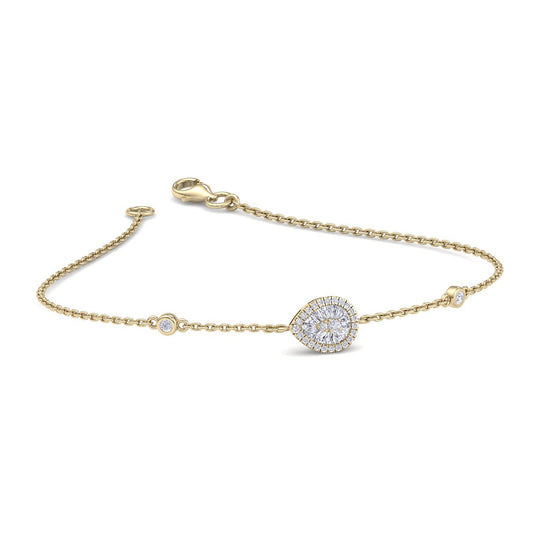 Pear shaped bracelet in white gold with white diamonds of 0.29 ct in weight - HER DIAMONDS®