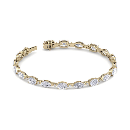 Marquise bracelet in white gold with white diamonds of 8.69 ct in weight - HER DIAMONDS®